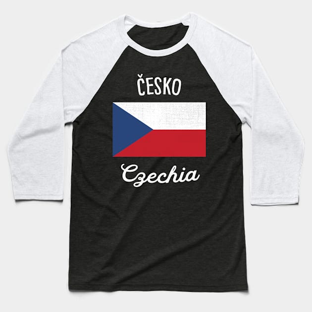 Czechia Flag Baseball T-Shirt by phenomad